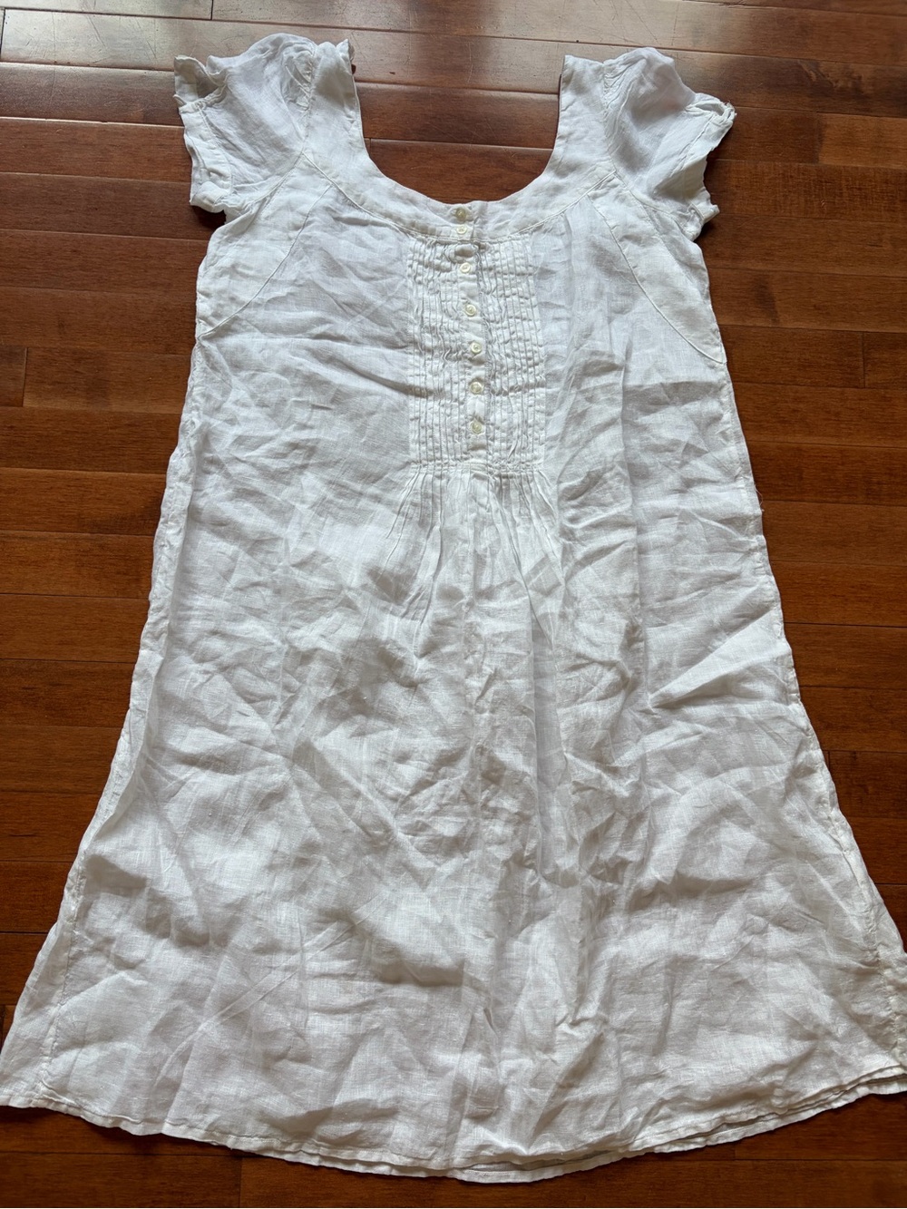 120% lino white linen midi dress made in Italy